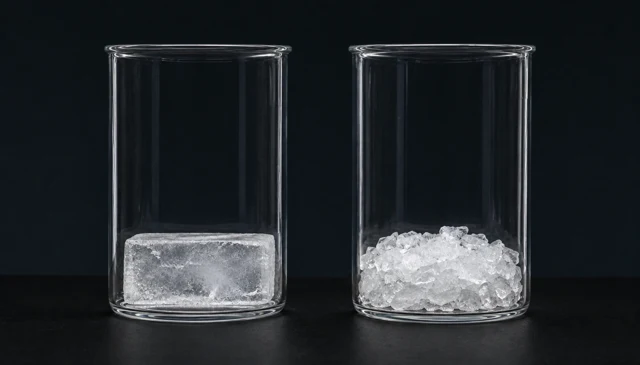 Illustrative initial scene for Crushed vs. intact ice