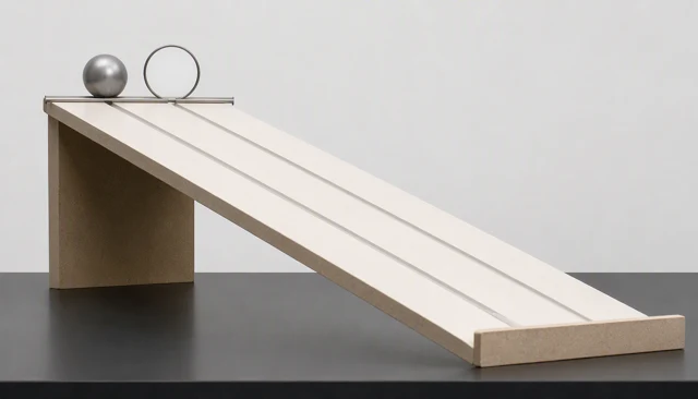 Illustrative initial scene for Solid sphere vs. hoop